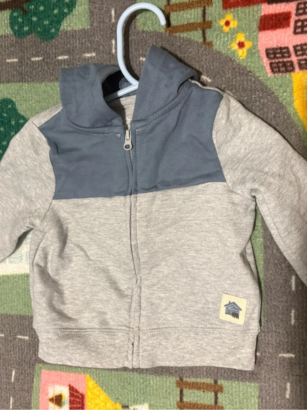 Carter’s Grey & Blue Zip-Front Kids Sweatshirt 3-6m